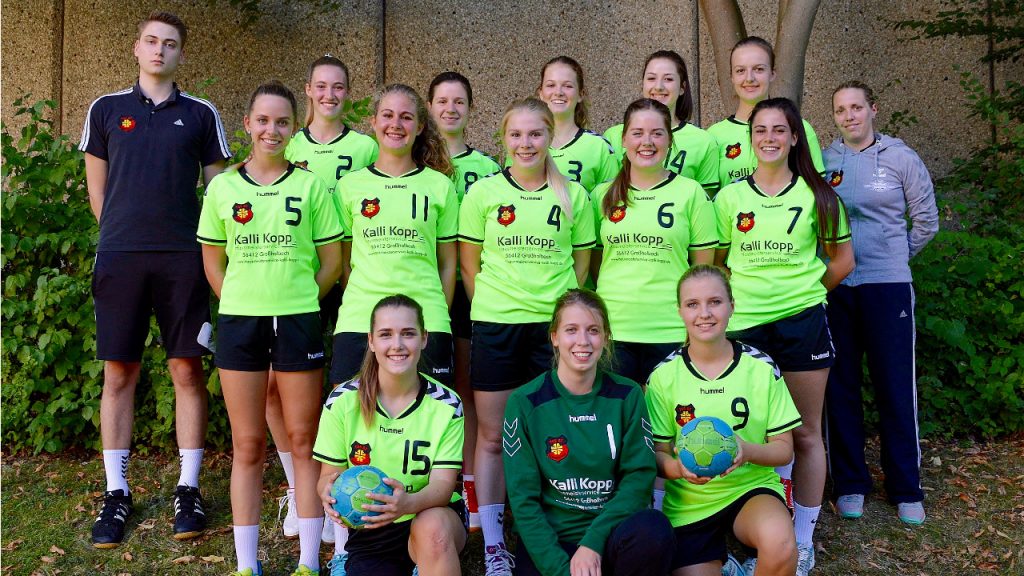 Die weibliche A-Jugend der JSG Ahrbach/Bannberscheid stellt sich vor, hinten von links: Trainer Dario Lehmler, Lea Schenk, Esther Schlünkes , Johanna Wolf, Jasmina Draganovic, Katharina Sonntag und Trainerin Elena Haberstock; Mitte von links: Hannah Müller, Lea Serwas, Joana Wagner, Sophie Ruckes und Hannah Schlapp; vorne von links: Lara Schaaf, Elisabeth Pötzsch und Anna Lina Kunz. Auf dem Foto fehlen: Stefanie Heimann und Bruna Adzija. 