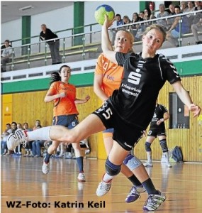 Jenny Klima, hier beim Torwurf, musste mit dem TuS Bannberscheid in der Rheinlandliga den zweiten Tabellenplatz nach dem 