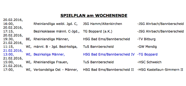 Handball am 20. und 21. Februar