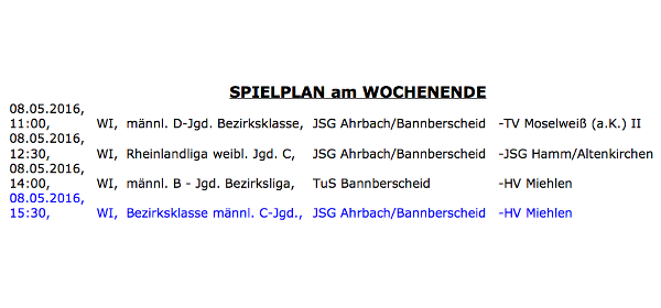 Handball am 7. und 8. Mai